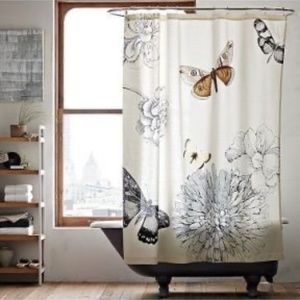 West Elm butterfly shower curtain